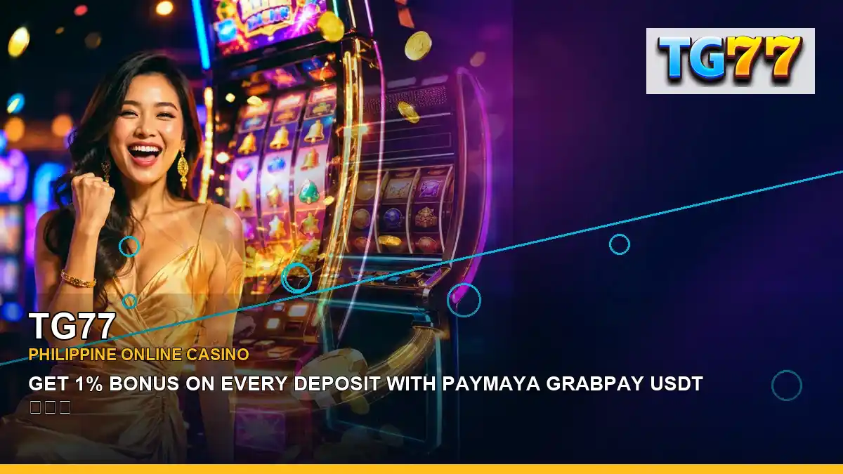 TG77 high-energy mobile casino first deposit rewards in a left close-up layout for Philippine players